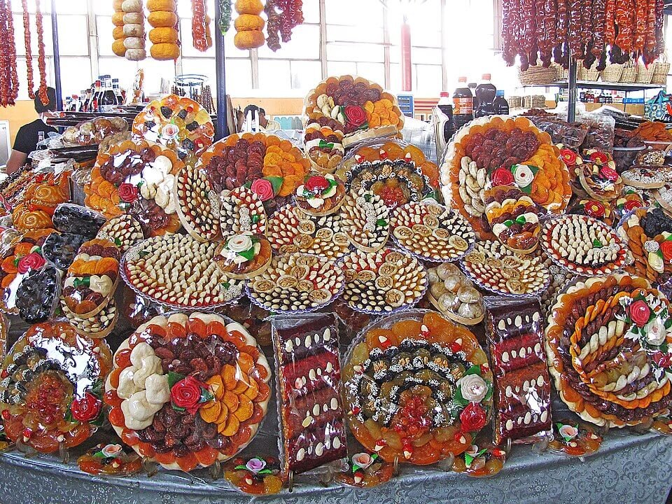 Marché fruit sec à Erevan